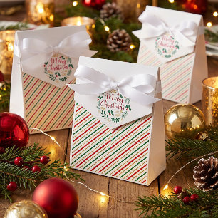 Ballotins Joyeux Noël Rouge Vert Or Motif rayé