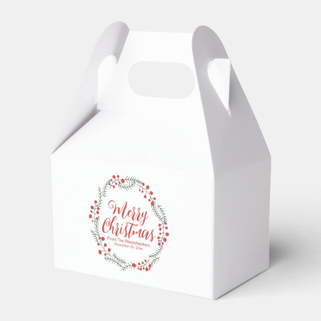 Ballotins Joyeux script de Noël couronne rustique texte pers (Verso)