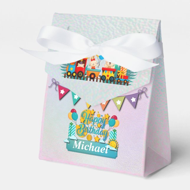 Ballotins Joyeux Train D'Anniversaire Avec De Beaux Souhaits (Verso)