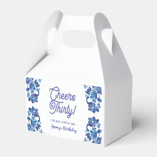 Ballotins Joyeux trentième anniversaire royal bleu floral bo