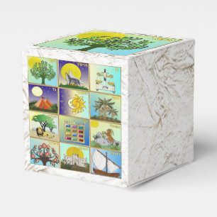 Ballotins Judaica 12 tribus d'Israël Boîte de faveur d'Aser