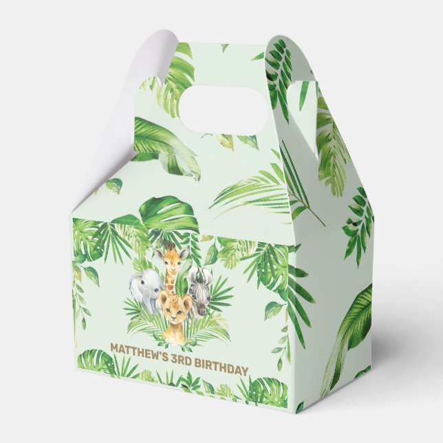 Ballotins Jungle Animaux Safari Verdure Anniversaire Merci (Verso)
