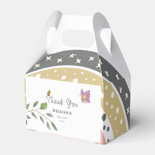 Ballotins Jungle au-dessus du Baby shower Rainbow Merci (Verso)