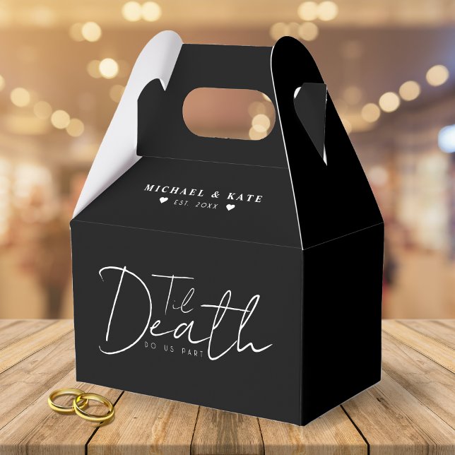 Ballotins Jusqu'à ce que la mort nous sépare Mariage noir (Til Death Do Us Part Black Wedding Favor Boxes)