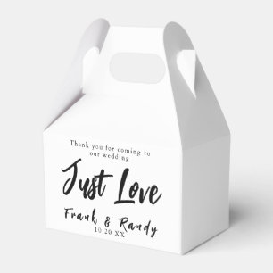 Ballotins Just Love Simple Minimalist Noir sur Mariage blanc