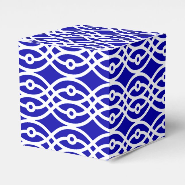 Ballotins Kimono imprimé, bleu cobalt et blanc (Verso)