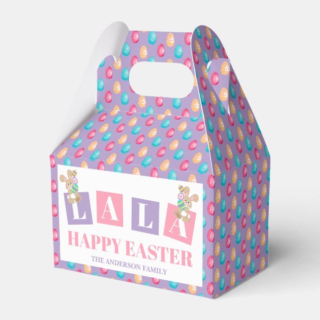 Ballotins La La Easter Bunny Egg Hunt Party Favor Boxes (Verso)