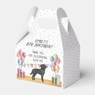 Ballotins Labrador Retriever noir Pastel Anniversaire Merci