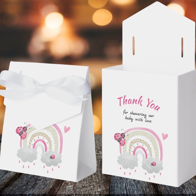 Ballotins Ladybug Baby shower Party Favoriser les boîtes (front and front open)