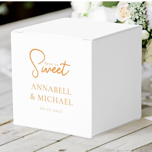 Ballotins L'amour est doux ! Élégant, Simpel, Mariage (Personalized Love is Sweet! Elegant, Simpel, Wedding Favor Boxes)