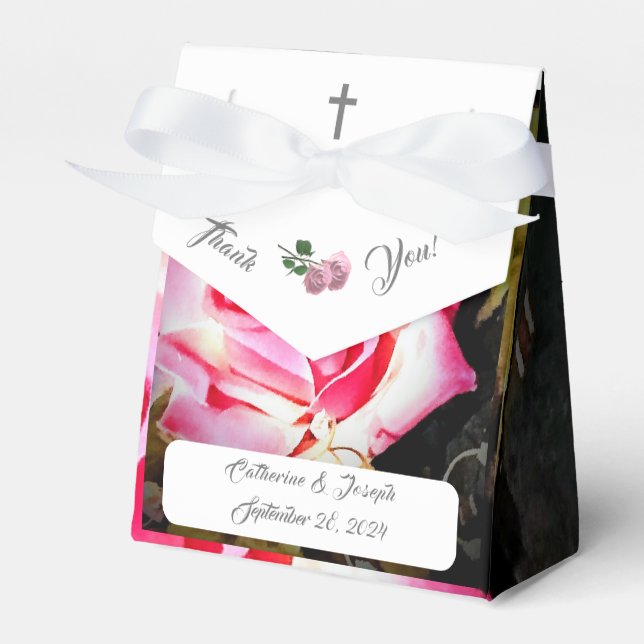 Ballotins L'amour est en Fleur Mariage Favor Box (Verso)