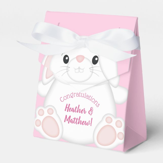 Ballotins Lapin Baby shower rose (Verso)