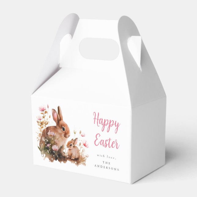 Ballotins Lapin de Pâques à l'aquarelle florale (Verso)