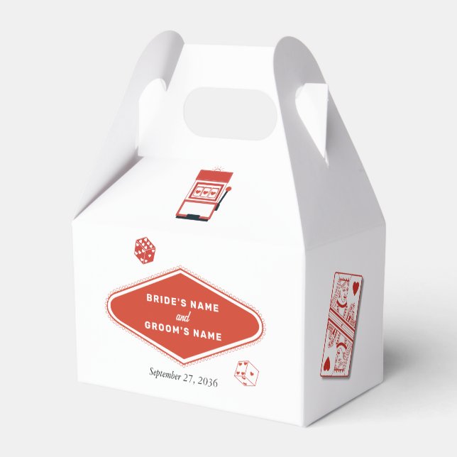Ballotins Las Vegas Casino Destination Mariage Rouge Blanc (Verso)