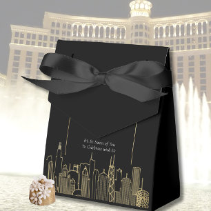 Ballotins Las Vegas Skyline Black Gold Mariage élégant