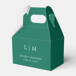 Ballotins Lauren Emerald Green Monogramme Mariage élégant