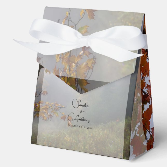 Ballotins L'Automne Laisse Rustique Mariage Favor Boxes (Recto)