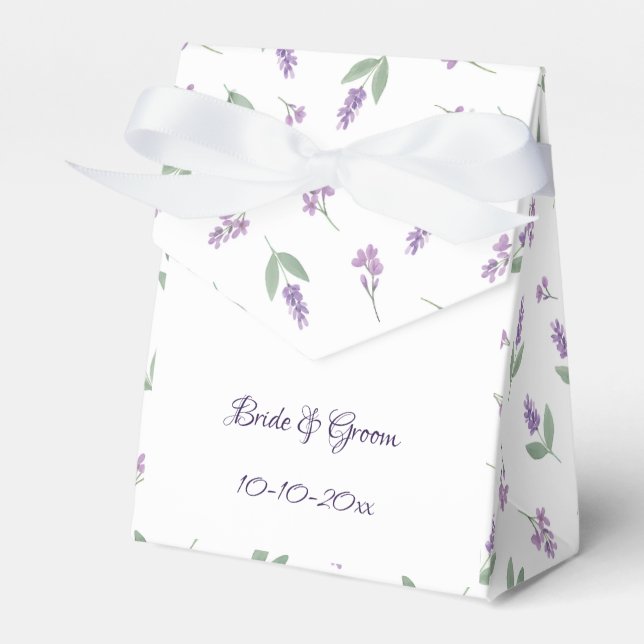 Ballotins Lavender Lilac Floral Arch Wedding Favor Boxes (Verso)