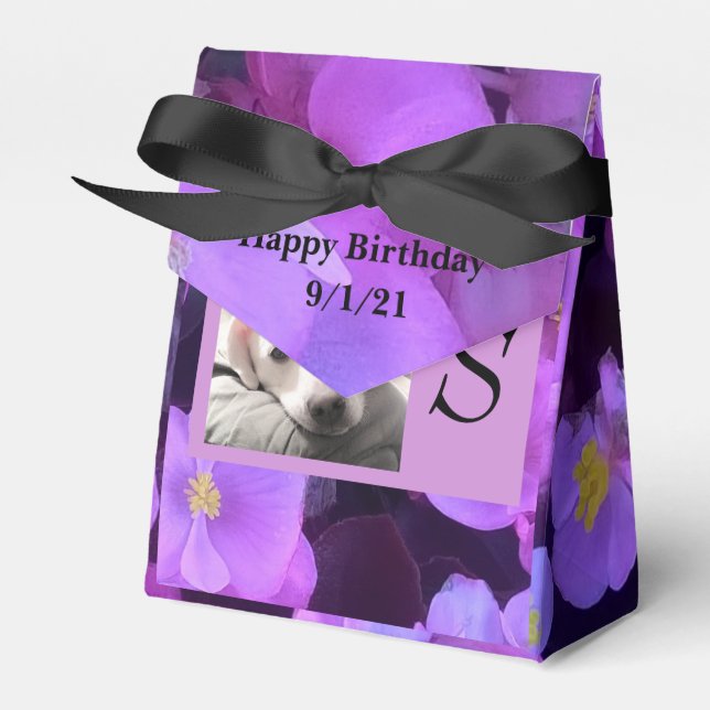 Ballotins Lavender Purple Flower Ajouter Initial dans le cad (Verso)