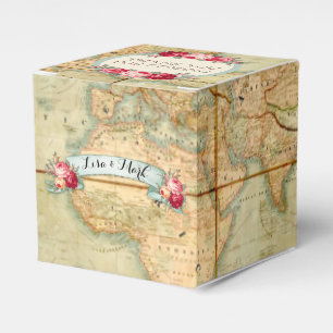 Ballotins L'aventure Attend Carte du Monde Vintage Roses
