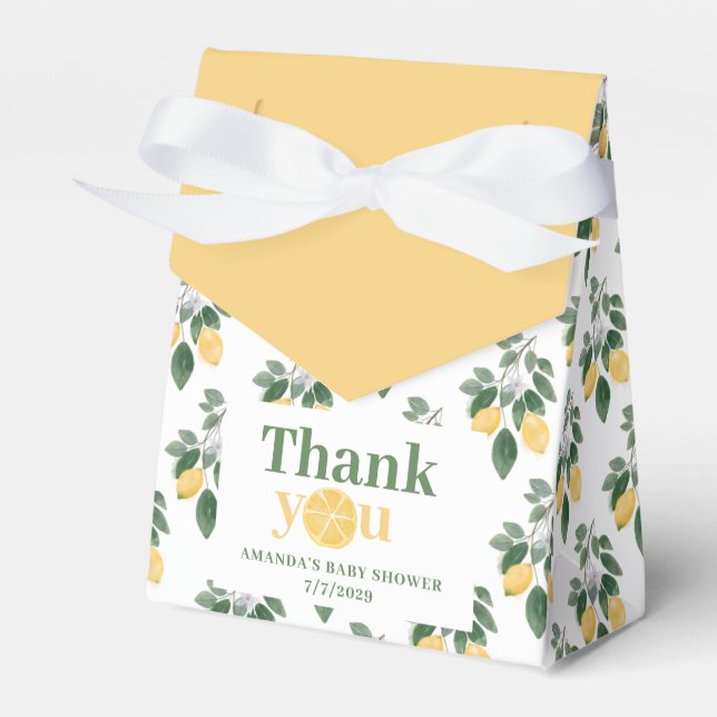 Ballotins Lemon Girl Baby Shower Thank You  (Verso)