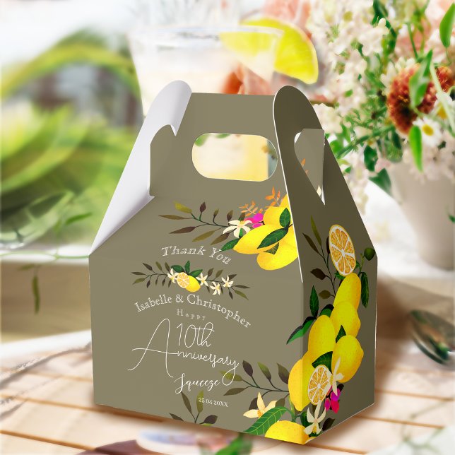 Ballotins Lemon Squeeze Anniversary Thank You (10th Anniversary Wedding 
Favor Gift Box)