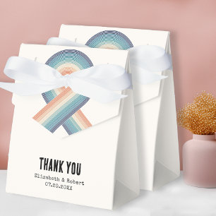 Ballotins les années 70 Retro rayures colorées Mariage Merci