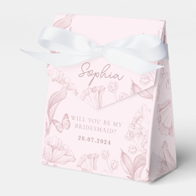 Ballotins Les fleurs roses seront-tu ma proposition de serva (Verso)