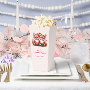 Ballotins Les mignons renards orange en amour Saint-Valentin