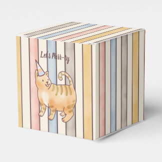 Ballotins Lets Purr-ty Cat, Pink, Yellow and Blue Stripes 