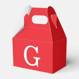 Ballotins Lettre initiale monogramme rouge blanc simple