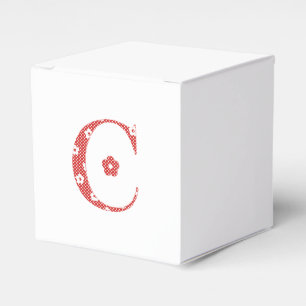 Ballotins LETTRE Motif Fleur C(rouge)