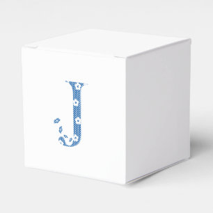 Ballotins LETTRE Motif Fleur J (bleu)