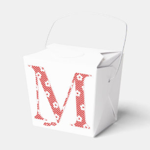 Ballotins LETTRE Motif Fleur M(rouge)