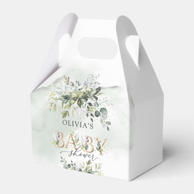 Ballotins Lettres d'or vert moderne baby shower (Verso)