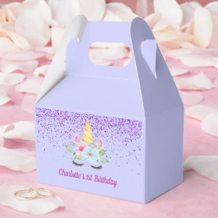 Ballotins Licorne Magique Aquarelle Florale 1er Anniversaire