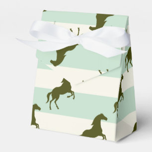 Ballotins Light Celadon Vert et Brown Motif de cheval