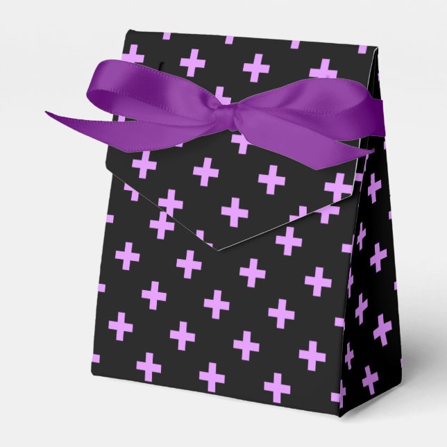 Ballotins Lilac polka croise sur noir (Verso)