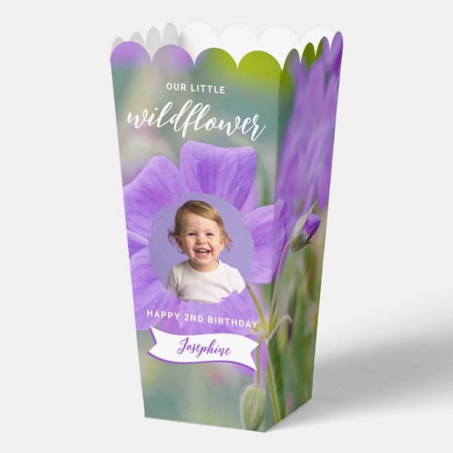 Ballotins Lilac Wildflower Custom Photo Kid's Happy Birthday (Recto)