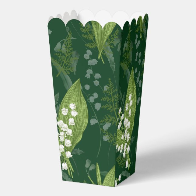 Ballotins Lily de Vallée avec des fougères || Vert Foncé (Recto)