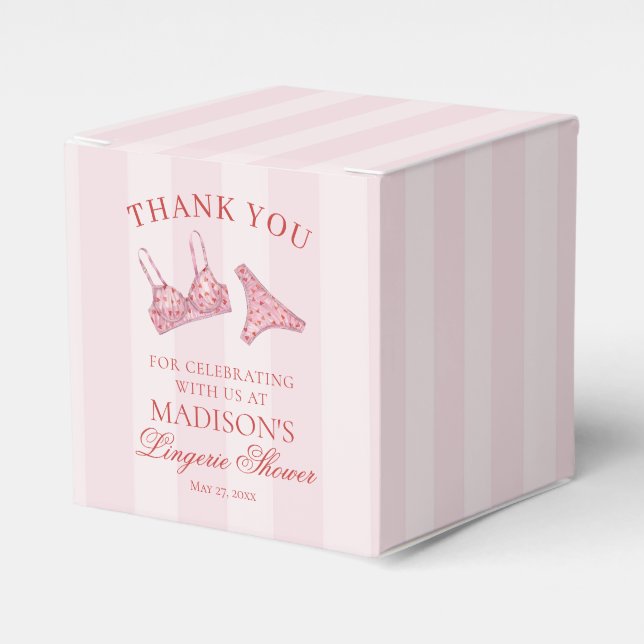 Ballotins Lingerie rose et rouge en forme de cœur Douche de  (Verso)