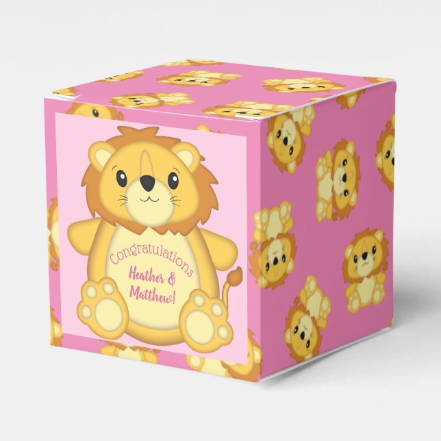 Ballotins Lion Baby shower rose (Verso)