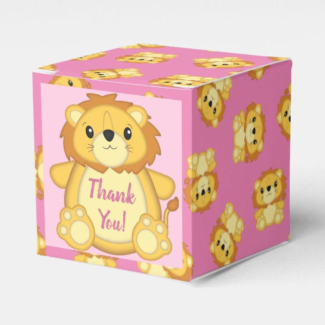 Ballotins Lion Baby shower rose (Verso)