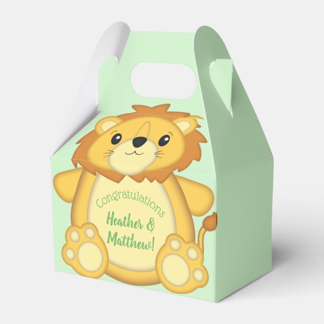 Ballotins Lion Baby shower vert (Verso)