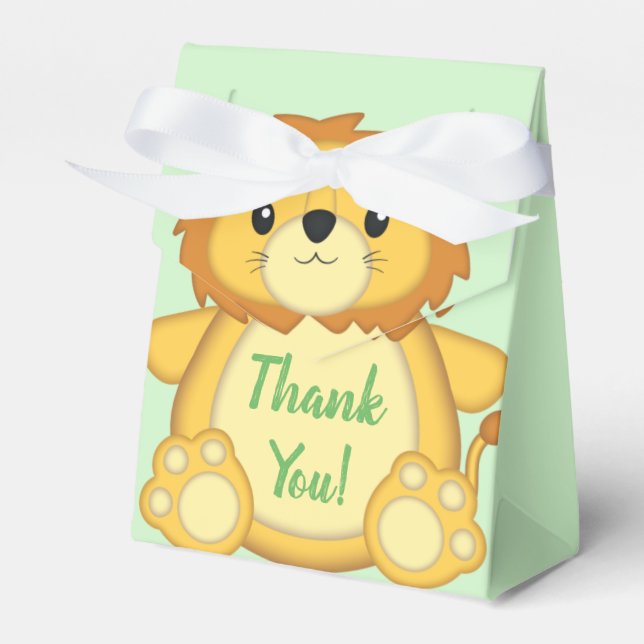 Ballotins Lion Baby shower vert (Verso)