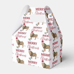 Ballotins Lion de Noël animal drôle avec chapeau de Père Noë