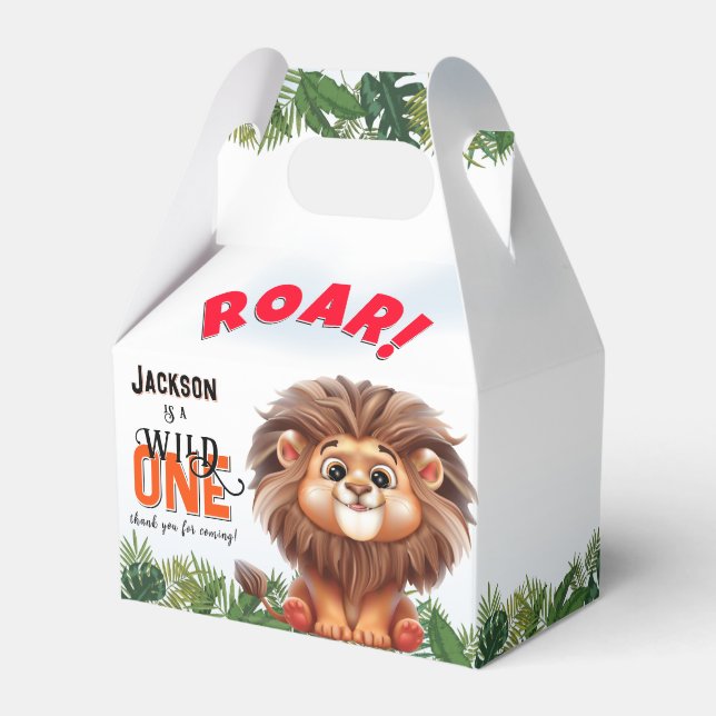 Ballotins Lion Safari Wild One Anniversaire de enfant Ballot (Verso)