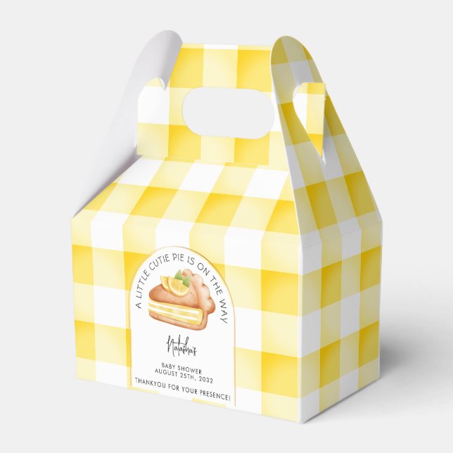 Ballotins Little Cutie Pie Jaune En vichy Plaid Baby shower (Verso)