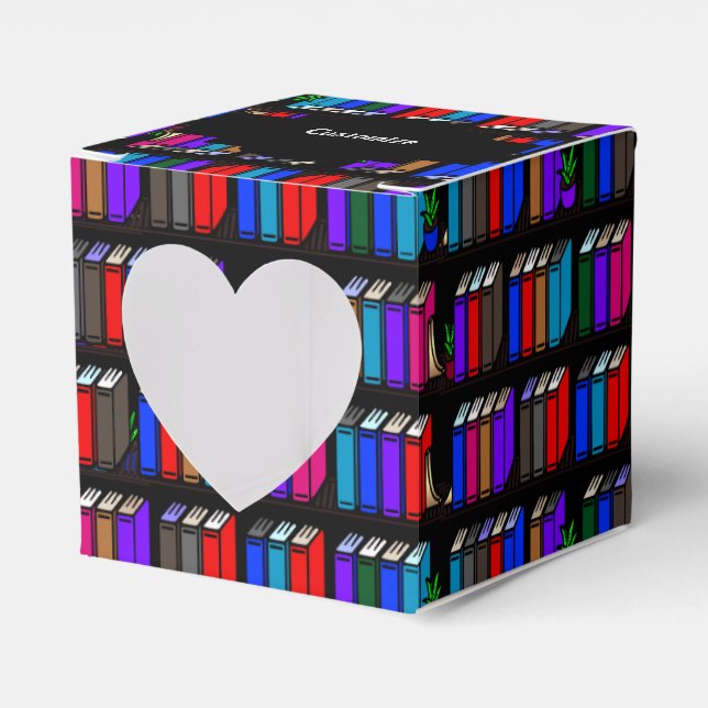 Ballotins Little Library Book Shelts Black Heart (Verso)