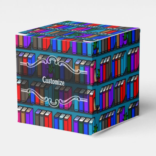 Ballotins Little Library Book Shelts Cube Turquoise (Verso)